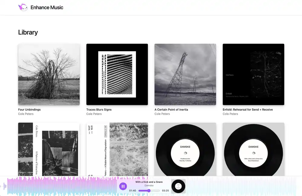 Screenshot of Enhance Music by the Begin team