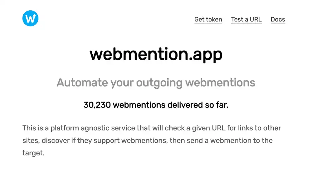 Screenshot of webmention.app by Remy Sharp